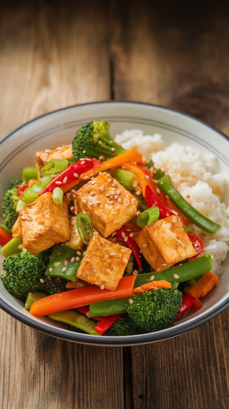 Savory Vegetarian Stir-Fry with Tofu