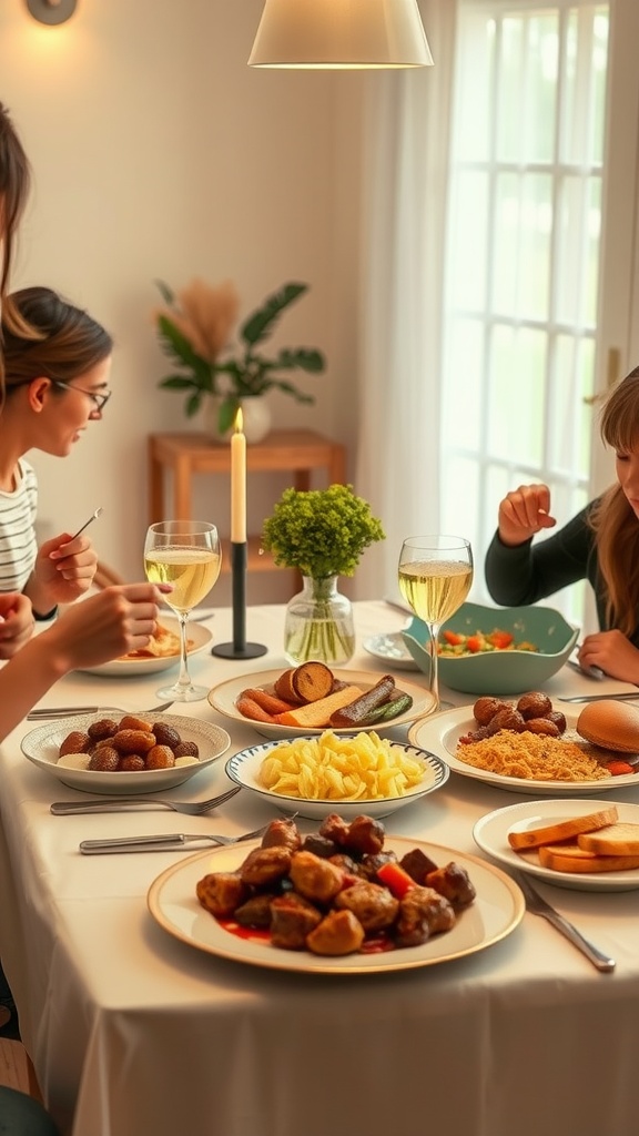 A family enjoying a wholesome dinner together